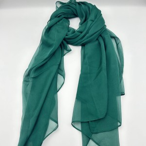 Dark green thin large gauze scarf